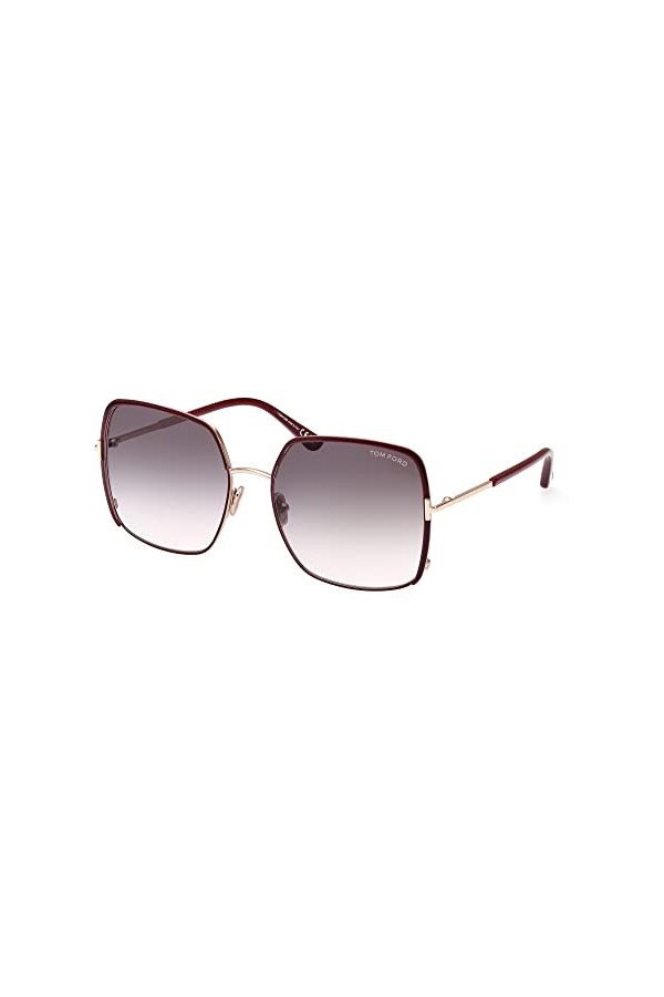Tom Ford Lunettes de Soleil RAPHAELA FT 1006 Shiny Burgundy/Blue Shaded 60/18/135 femme