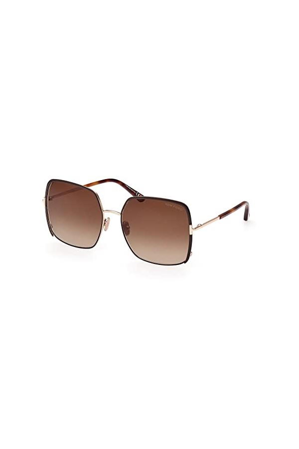 Tom Ford Lunettes de Soleil RAPHAELA FT 1006 Shiny Dark Brown/Brown Shaded 60/18/135 femme