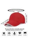 Kordear Casquette de baseball pour homme et femme - Uni - Réglable - En coton - Avec bord réfléchissant - Unisexe, Rouge, Tai