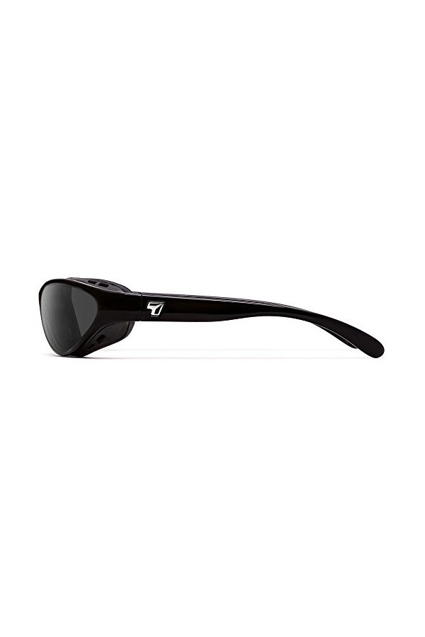 7eye by Panoptx Viento | Lunettes de soleil coupe-vent – Noir brillant, verres gris