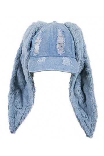 Casquette de baseball pour femme - Style hip-hop - Longues oreilles de lapin - Chapeau mignon pour fille, B Bleu., Taille uni