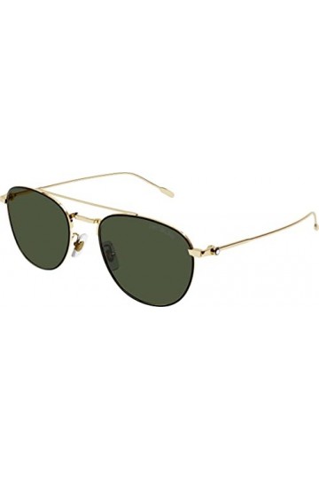 Montblanc Mixte Ew RD Round Gold Col Frame Green M Lunettes de Soleil, Multicolore, Taille Unique