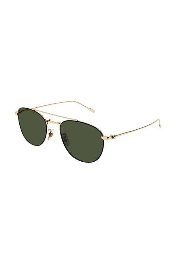 Montblanc Mixte Ew RD Round Gold Col Frame Green M Lunettes de Soleil, Multicolore, Taille Unique