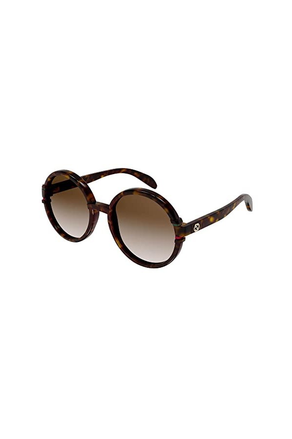 Gucci Lunettes de soleil GG1067S Havana/Brown Shaded 58/20/140 femme, Havane/Brown Shaded