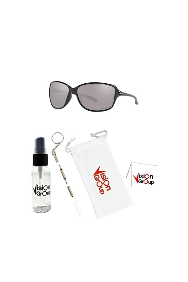 Oakley OO9301 Cohort Sunglasses+ Vision Group Accessories Bundle Polished Black/Prizm Black Polarized 930108 