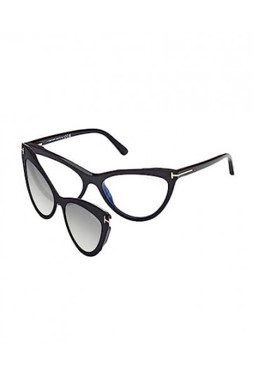 Tom Ford Lunettes de vue femme FT 5896-B avec clip soleil original garantie Italie, 001, 56