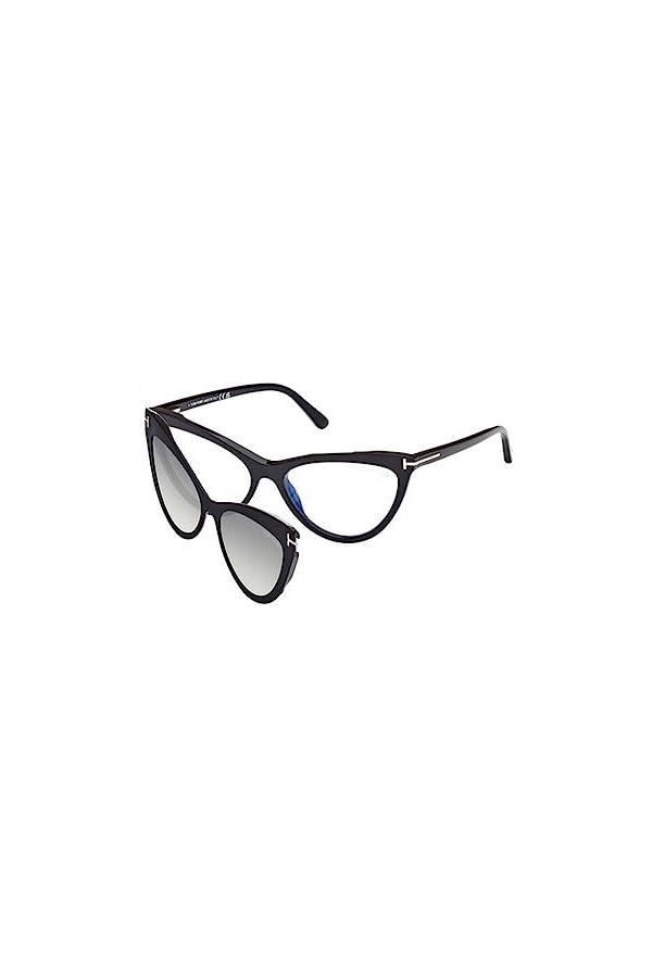 Tom Ford Lunettes de vue femme FT 5896-B avec clip soleil original garantie Italie, 001, 56