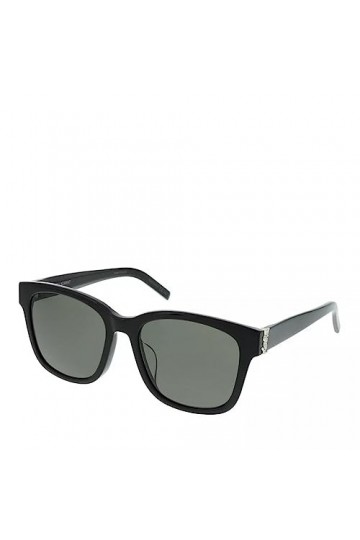 Saint Laurent SL M68/F Asian Fit 001 55 Lunettes de soleil unisexes, Noir / Argent / Noir, 55/18/145