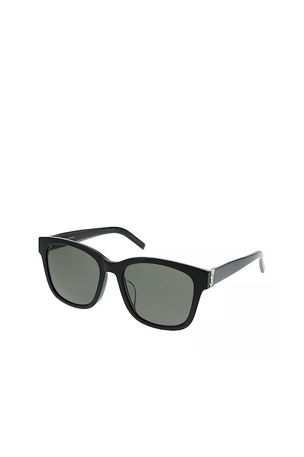 Saint Laurent SL M68/F Asian Fit 001 55 Lunettes de soleil unisexes, Noir / Argent / Noir, 55/18/145