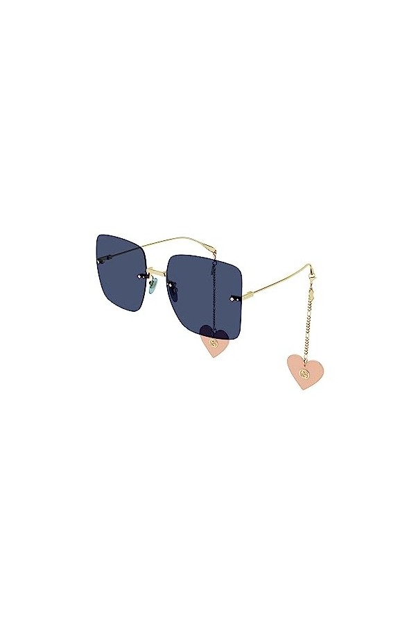 Gucci Lunettes de Soleil GG1147S Gold/Blue Earrings Heart 62/19/135 femme