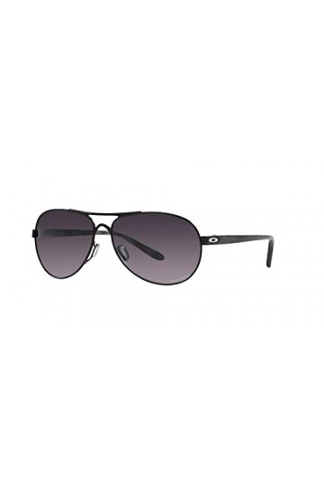 Oakley Lunettes de soleil Oo4079 Feedback Femme, Noir Satin/Gris Prizm Dégradé, 59 mm