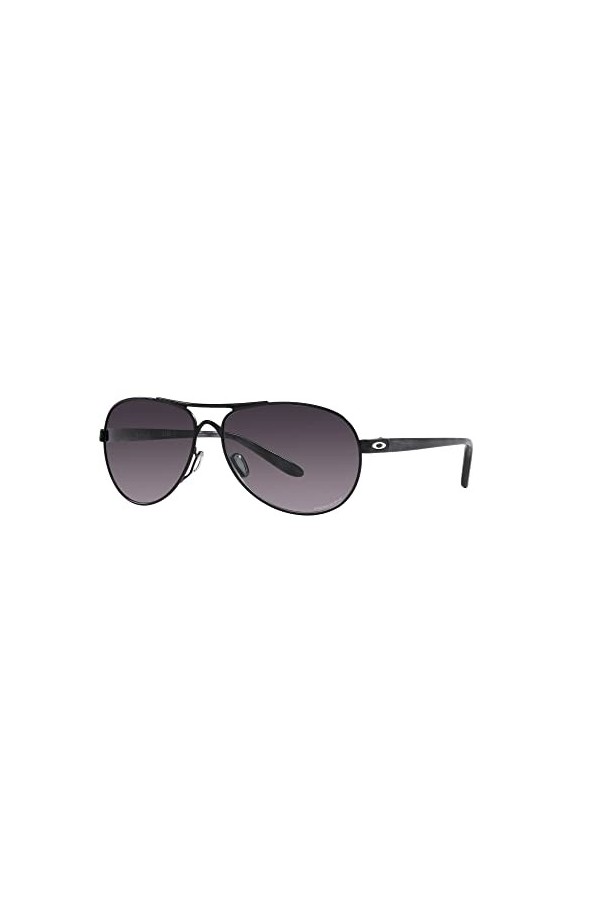 Oakley Lunettes de soleil Oo4079 Feedback Femme, Noir Satin/Gris Prizm Dégradé, 59 mm