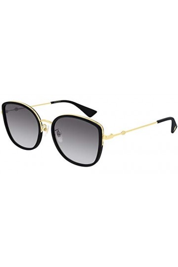 Gucci Lunettes de Soleil GG0606SK Black Gold/Grey Shaded 56/19/145 femme
