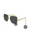 Gucci Lunettes de Soleil GG0724S Gold/Grey Gold Chain Logo 61/18/135 femme