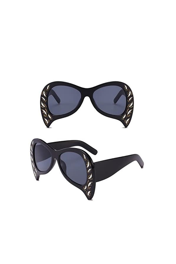 HPIRME lunettes de soleil en plastique pour femmes Grand cadre de punk décore un parasol extérieur, 1, taille unique