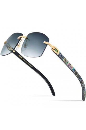 HCHES Lunettes de soleil carrées sans monture pour femme, 2, taille unique