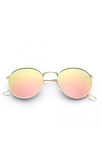 MOIKEN Lunette Soleil Femme Frame Women Mirror Round Glasses Coating Glasses Eyewear