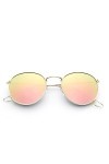 MOIKEN Lunette Soleil Femme Frame Women Mirror Round Glasses Coating Glasses Eyewear