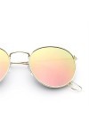MOIKEN Lunette Soleil Femme Frame Women Mirror Round Glasses Coating Glasses Eyewear