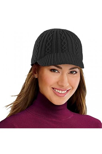 HilyBony Béret dhiver chaud pour femme, Noir , Taille M