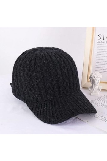 HilyBony Béret dhiver chaud pour femme, Noir , Taille M