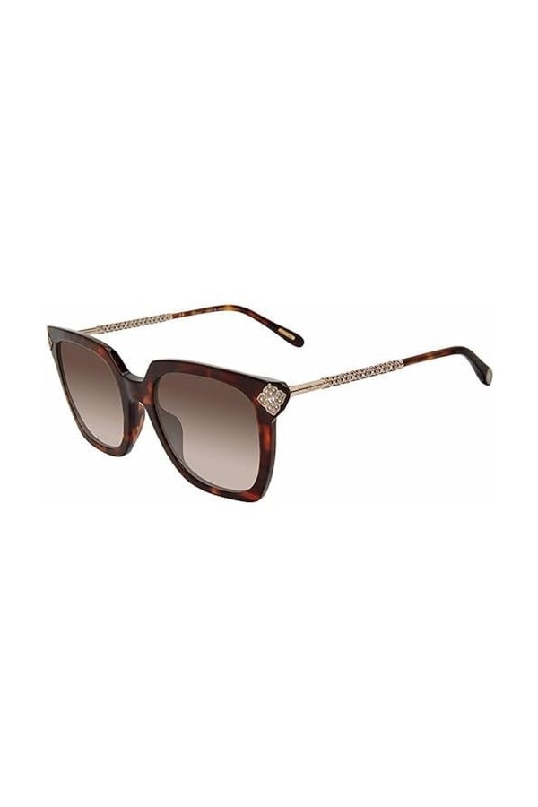 Chopard Sch336s Lunettes de Soleil, Havana foncé Brillant, 54 Femme