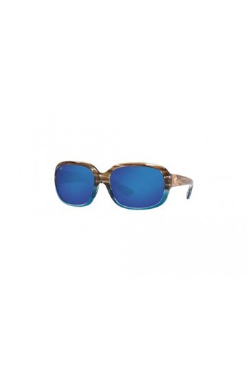 Costa Gannet 6S9041 Oreiller Lunettes de soleil pour femme + kit de lunettes gratuit, Miroir brillant Wahoo / bleu miroir pol
