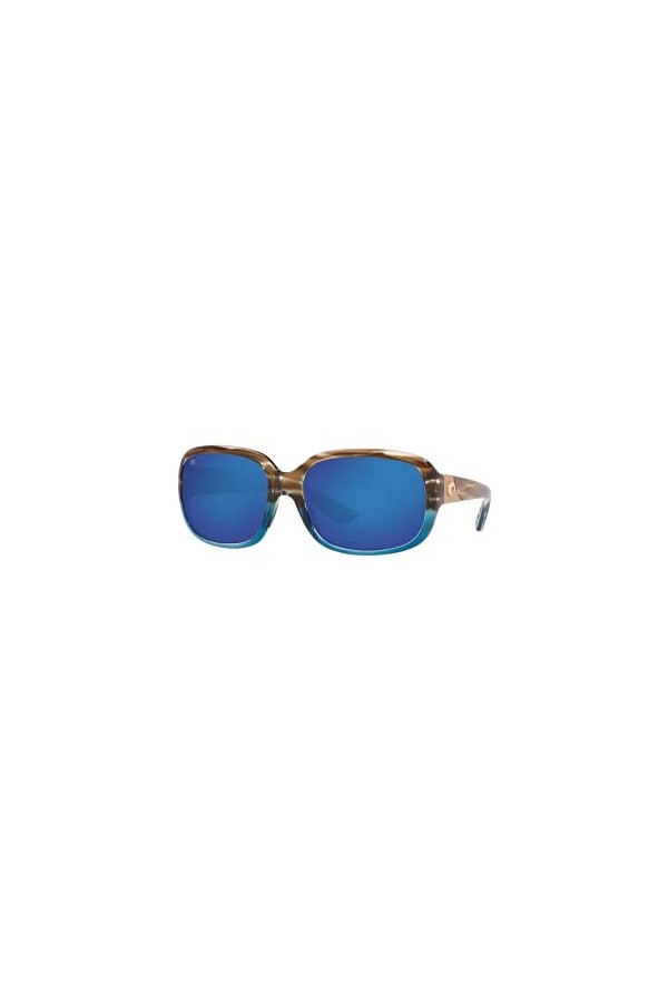 Costa Gannet 6S9041 Oreiller Lunettes de soleil pour femme + kit de lunettes gratuit, Miroir brillant Wahoo / bleu miroir pol