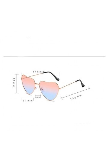 ZWWsullo Lot de 2 lunettes de soleil en forme de cœur, Couleur + rose