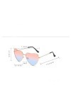 ZWWsullo Lot de 2 lunettes de soleil en forme de cœur, Couleur + rose