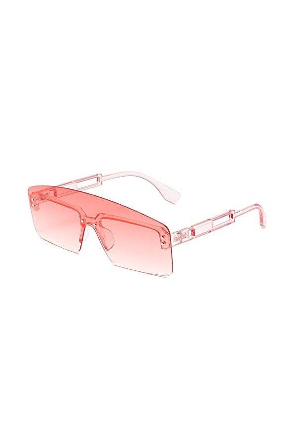 HPIRME Lunettes de soleil vintage pour femmes carrées sans cadre évider les jambes dames lunettes de soleil UV400 lunettes om