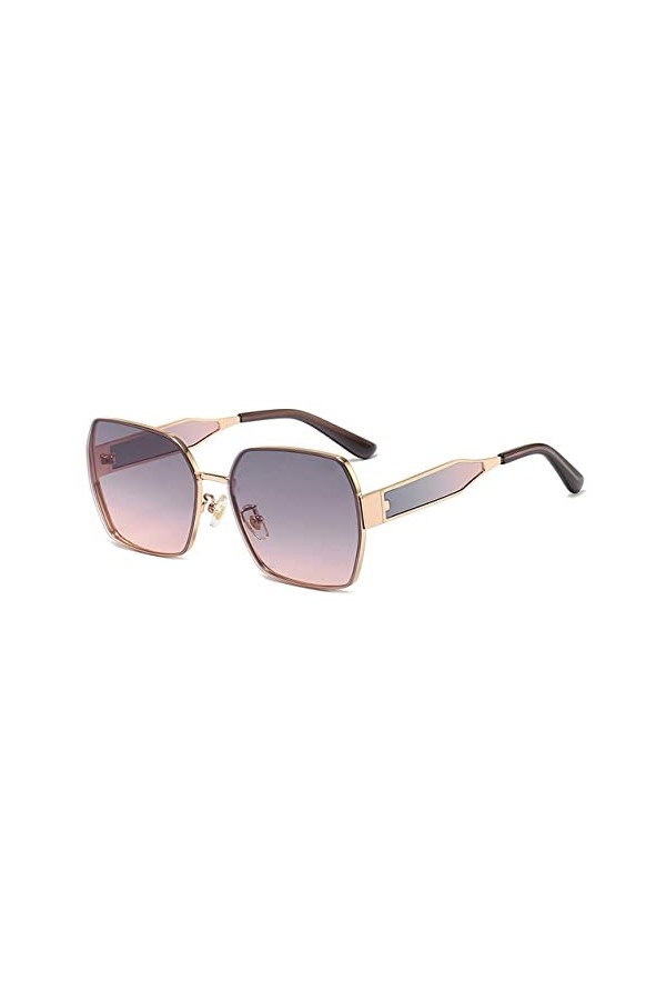 FOOOZ Lunettes de soleil femmes luxe HD nylon carré lunettes de soleil dames grand cadre large jambe lunettes de soleil nuanc