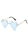 FORKIS Lunettes de Soleil Lunettes De Soleil sans Bord Femmes Hommes Vintage Nuage Diamant Frange Lunettes Fun Nuage Forme Lu