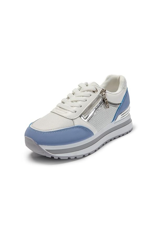 JOMIX Femme Baskets Mode Chaussures Running et Sport Femme Basket Compensées FemmeConfortable Respirant Noir, 40 