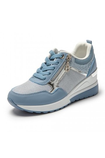 JOMIX Baskets Mode Femmes Sneakers Wedge Chaussures à Talon Compensé Femme Chaussures de Sport Marche Confortable Respirant 