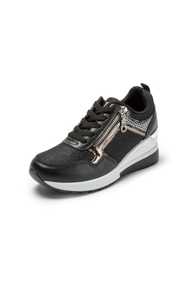 JOMIX Baskets Mode Femmes Sneakers Wedge Chaussures à Talon Compensé Femme Chaussures de Sport Marche Confortable Respirant 
