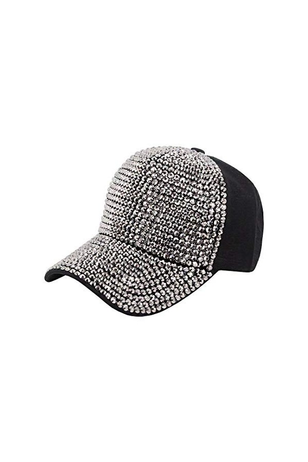 Naimo Casquette de Baseball pour Femmes avec Strass Casquette de Baseball Réglable Chapeaux de Baseball avec Diamants en plei