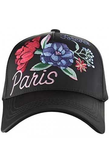 Minakolife Casquette de baseball pour femme Motif Paris Rose brillant - Noir - Large