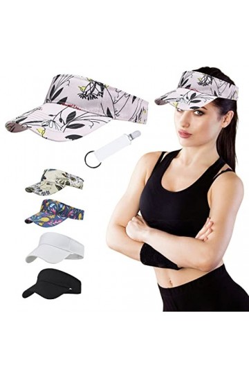 Chapeau pare-soleil - Visière de golf pour femme - Casquette de baseball réglable - Protection UV - Multicolore - Taille uniq