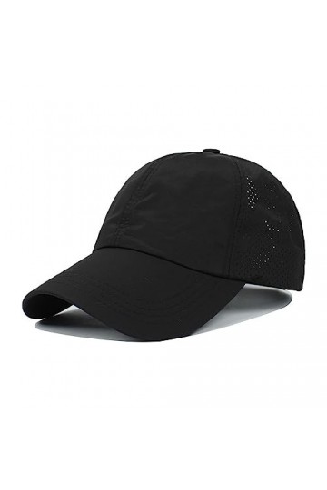 Su.B Casquette de Baseball - Casquette Ajustable - Chapeau de Soleil Femme - Tour de Tête 51-61 CM - Noir