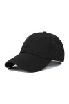 Su.B Casquette de Baseball - Casquette Ajustable - Chapeau de Soleil Femme - Tour de Tête 51-61 CM - Noir