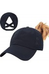 Enwokran Casquette de Baseball Femme, Queue de Cheval été Réglable Chapeau Séchage Rapide Respirante Anti-Soleil UV pour Runn