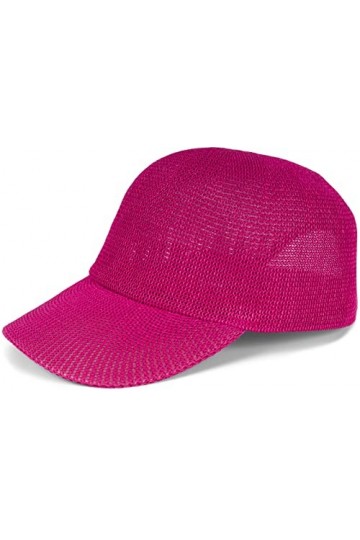 styleBREAKER 04023090 Casquette de baseball unisexe en paille de papier uni, aérée, boucle en métal réglable, Rose, taille un