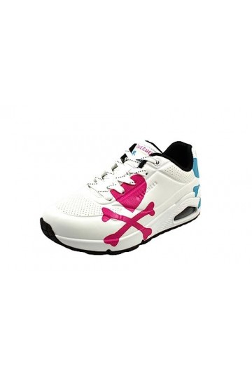 Skechers Femme Uno-Cœurs croisés Basket, Blanc, 38 EU