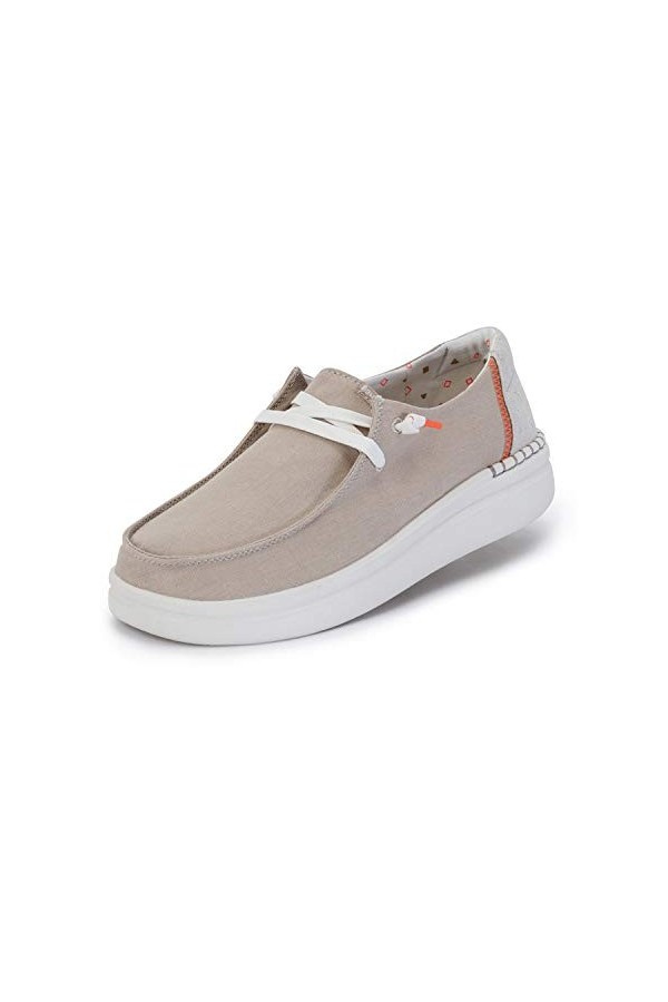 Sneaker con lacci in tela fondo gomma