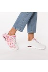 Skechers Femme Uno Spread The Love Basket, Blanc W Rouge et Rose imprimé cœur Durabuck M, 39 EU