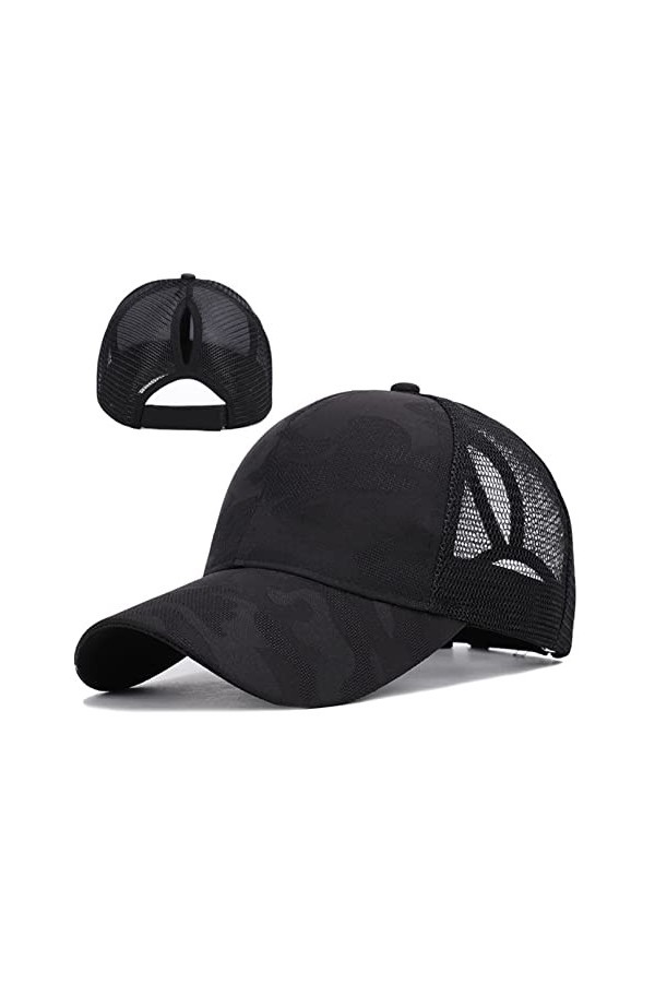 Casquette de Baseball Queue de Cheval en Maille, Casquette de Sport pour Femmes, Ajustable et Lavable, Casquette de Baseball 