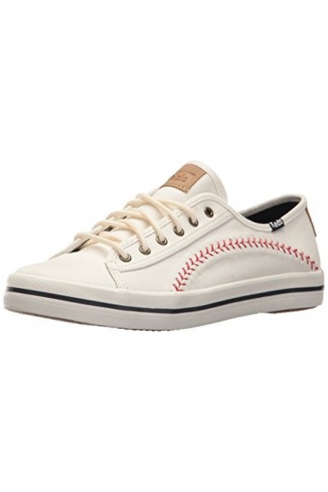 Keds Womens Kickstart Pennant Sneaker, Cream, 8 M US