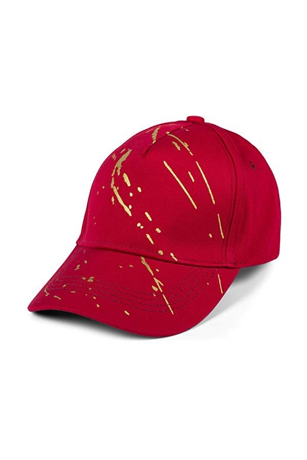 styleBREAKER Casquette 5 Panneaux pour Dames Unicolore avec des éclaboussures de Peinture dorée, Casquette de Baseball, Basec