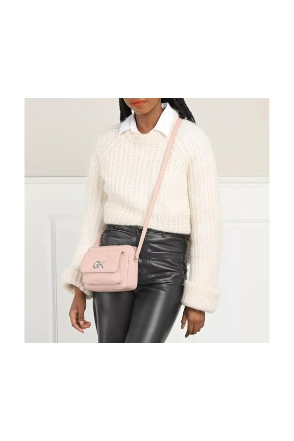 Calvin Klein Sac Bandoulière Femme Re-Lock Camera Bag Petit Modèle, Rose Cafe Au Lait , Taille Standard